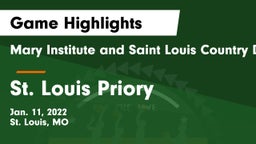 Mary Institute and Saint Louis Country Day School vs St. Louis Priory  Game Highlights - Jan. 11, 2022