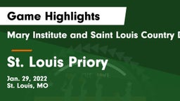 Mary Institute and Saint Louis Country Day School vs St. Louis Priory  Game Highlights - Jan. 29, 2022