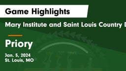 Mary Institute and Saint Louis Country Day School vs Priory  Game Highlights - Jan. 5, 2024