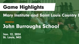 Mary Institute and Saint Louis Country Day School vs John Burroughs School Game Highlights - Jan. 12, 2024