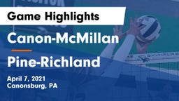 Canon-McMillan  vs Pine-Richland  Game Highlights - April 7, 2021