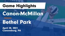Canon-McMillan  vs Bethel Park Game Highlights - April 28, 2021