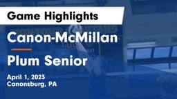 Canon-McMillan  vs Plum Senior  Game Highlights - April 1, 2023