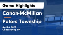 Canon-McMillan  vs Peters Township  Game Highlights - April 6, 2023