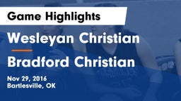 Wesleyan Christian  vs Bradford Christian Game Highlights - Nov 29, 2016
