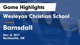 Wesleyan Christian School vs Barnsdall  Game Highlights - Dec. 8, 2017