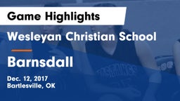 Wesleyan Christian School vs Barnsdall  Game Highlights - Dec. 12, 2017