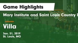 Mary Institute and Saint Louis Country Day School vs Villa Game Highlights - Jan. 31, 2019