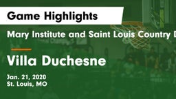 Mary Institute and Saint Louis Country Day School vs Villa Duchesne  Game Highlights - Jan. 21, 2020