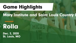 Mary Institute and Saint Louis Country Day School vs Rolla  Game Highlights - Dec. 2, 2020