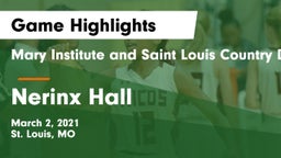 Mary Institute and Saint Louis Country Day School vs Nerinx Hall  Game Highlights - March 2, 2021