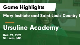 Mary Institute and Saint Louis Country Day School vs Ursuline Academy Game Highlights - Dec. 21, 2021