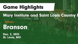 Mary Institute and Saint Louis Country Day School vs Branson  Game Highlights - Dec. 2, 2023