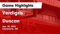 Verdigris  vs Duncan  Game Highlights - Jan. 20, 2023