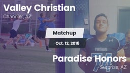 Matchup: Valley Christian vs. Paradise Honors  2018