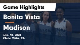 Bonita Vista  vs Madison Game Highlights - Jan. 30, 2020