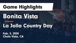 Bonita Vista  vs La Jolla Country Day  Game Highlights - Feb. 3, 2020