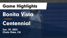 Bonita Vista  vs Centennial  Game Highlights - Jan. 29, 2022