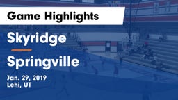 Skyridge  vs Springville  Game Highlights - Jan. 29, 2019