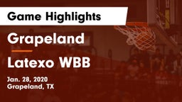 Grapeland  vs Latexo WBB Game Highlights - Jan. 28, 2020