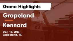 Grapeland  vs Kennard  Game Highlights - Dec. 18, 2023