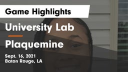 University Lab  vs Plaquemine Game Highlights - Sept. 16, 2021