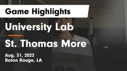 University Lab  vs St. Thomas More  Game Highlights - Aug. 31, 2022