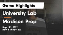 University Lab  vs Madison Prep Game Highlights - Sept. 21, 2022