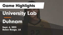 University Lab  vs Duhnam Game Highlights - Sept. 6, 2023