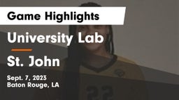 University Lab  vs St. John  Game Highlights - Sept. 7, 2023