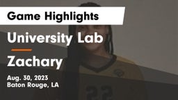 University Lab  vs Zachary Game Highlights - Aug. 30, 2023