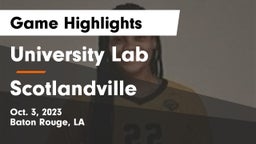 University Lab  vs Scotlandville Game Highlights - Oct. 3, 2023