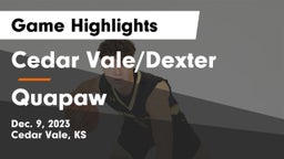 Cedar Vale/Dexter  vs Quapaw Game Highlights - Dec. 9, 2023