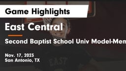 East Central  vs Second Baptist School Univ Model-Memorial campus Game Highlights - Nov. 17, 2023