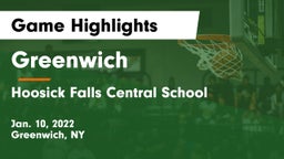 Greenwich  vs Hoosick Falls Central School Game Highlights - Jan. 10, 2022