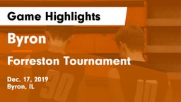 Byron  vs Forreston Tournament  Game Highlights - Dec. 17, 2019