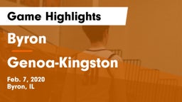 Byron  vs Genoa-Kingston  Game Highlights - Feb. 7, 2020