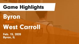 Byron  vs West Carroll  Game Highlights - Feb. 15, 2020