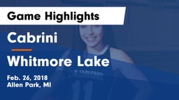 Cabrini  vs Whitmore Lake Game Highlights - Feb. 26, 2018