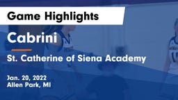 Cabrini  vs St. Catherine of Siena Academy  Game Highlights - Jan. 20, 2022