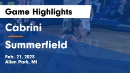 Cabrini  vs Summerfield  Game Highlights - Feb. 21, 2023