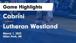 Cabrini  vs Lutheran Westland Game Highlights - March 1, 2023