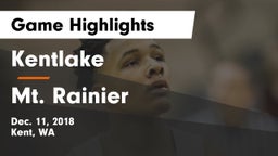 Kentlake  vs Mt. Rainier  Game Highlights - Dec. 11, 2018