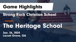 Strong Rock Christian School vs The Heritage School Game Highlights - Jan. 26, 2024