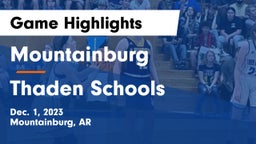Mountainburg  vs Thaden Schools Game Highlights - Dec. 1, 2023