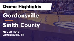 Gordonsville  vs Smith County  Game Highlights - Nov 22, 2016
