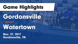 Gordonsville  vs Watertown  Game Highlights - Nov. 27, 2017