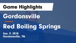 Gordonsville  vs Red Boiling Springs Game Highlights - Jan. 9, 2018