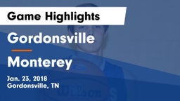 Gordonsville  vs Monterey  Game Highlights - Jan. 23, 2018