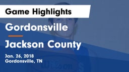 Gordonsville  vs Jackson County Game Highlights - Jan. 26, 2018